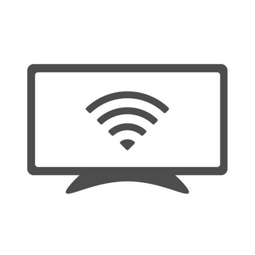 Smart tv vector icon isolated on white background. Smart tv wireless connection icon for web, mobile apps and ui design. Internet of things concept. Stock vector illustration.